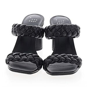 A New Day Black Braided Heels